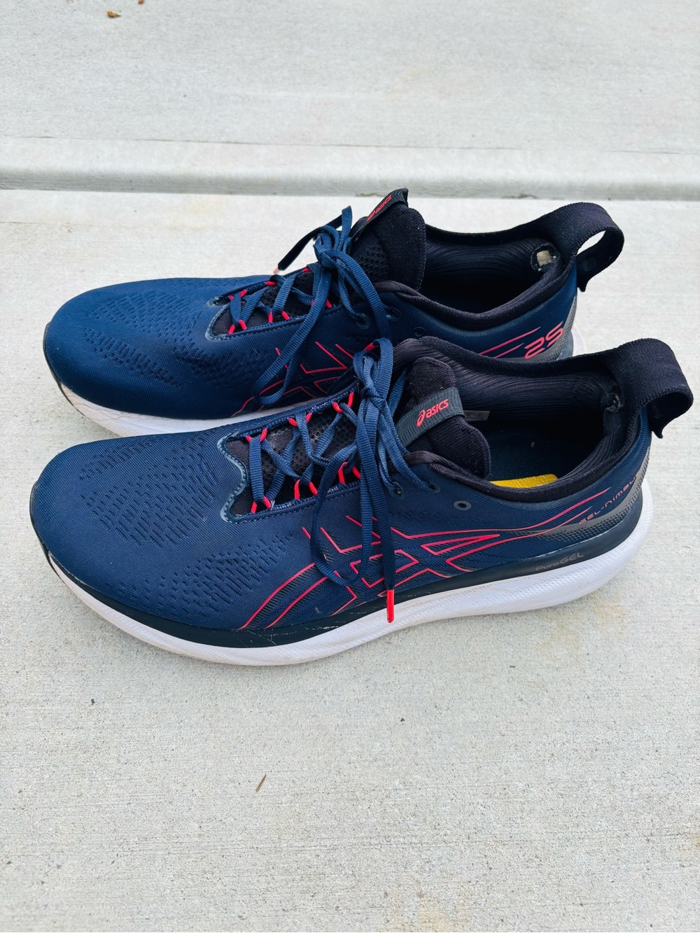 Asics Gel Nimbus 25 Men's Navy Blue Athletic Running Shoes  size 12 - Picture 10 of 12